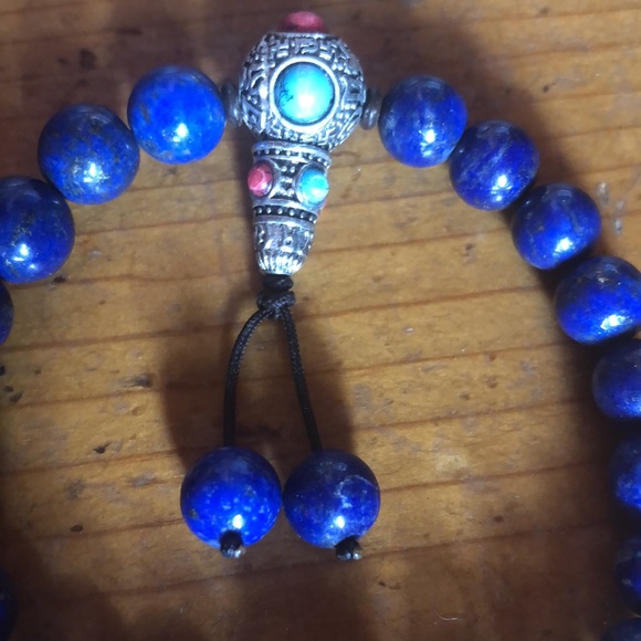 Lapis & Coral bracelet - Picture 2 of 2